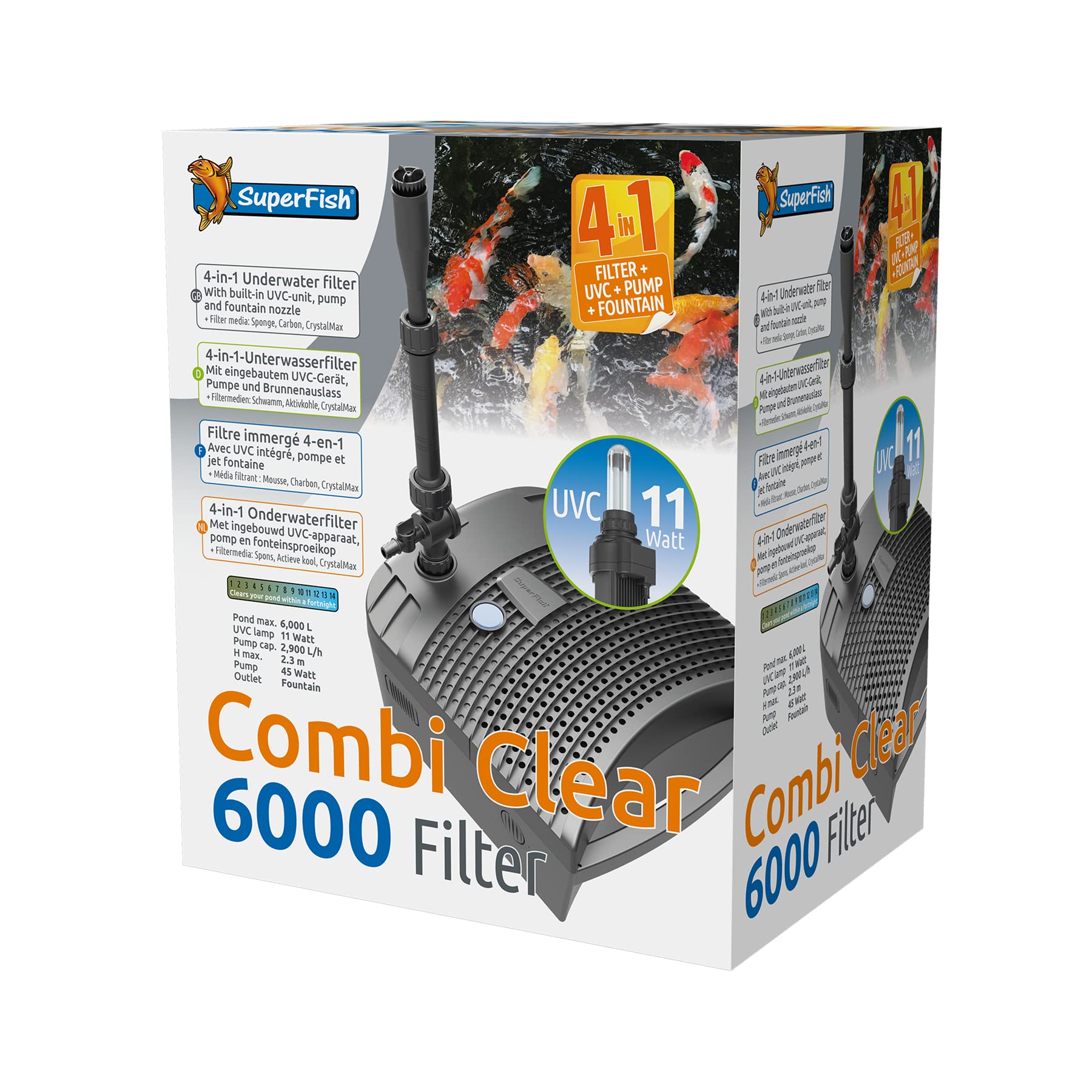 Superfish Combi Clear 6000 Fish Pond Filter All In One UVC Media